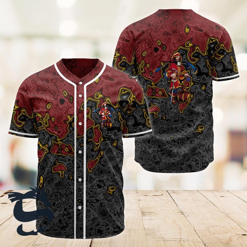 Holographic Colorful Captain Morgan Baseball Jersey, Captain Morgan Logo All Over Printed Baseball Jersey, Captain Morgan Unisex Baseball Jersey