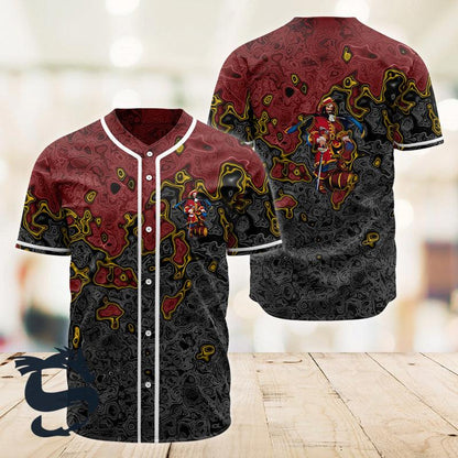 Holographic Colorful Captain Morgan Baseball Jersey, Captain Morgan Logo All Over Printed Baseball Jersey, Captain Morgan Unisex Baseball Jersey