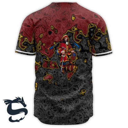 Holographic Colorful Captain Morgan Baseball Jersey, Captain Morgan Logo All Over Printed Baseball Jersey, Captain Morgan Unisex Baseball Jersey