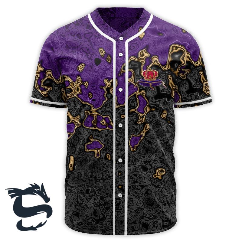 Holographic Colorful Crown Royal Baseball Jersey, Crown Royal Logo 3d All Over Printed Baseball Jersey, Crown Royal Unisex Baseball Jersey