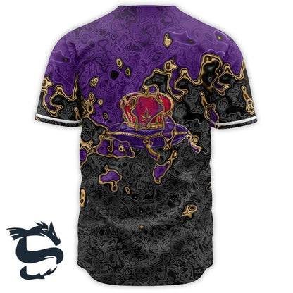 Holographic Colorful Crown Royal Baseball Jersey, Crown Royal Logo 3d All Over Printed Baseball Jersey, Crown Royal Unisex Baseball Jersey