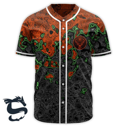 Holographic Colorful Jagermeister Baseball Jersey, Jagermeister Logo 3d All Over Printed Baseball Jersey, Jagermeister Unisex Baseball Jersey
