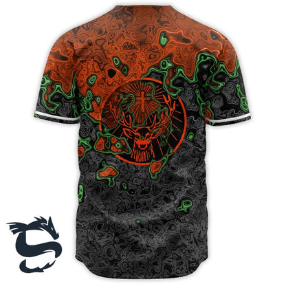 Holographic Colorful Jagermeister Baseball Jersey, Jagermeister Logo 3d All Over Printed Baseball Jersey, Jagermeister Unisex Baseball Jersey
