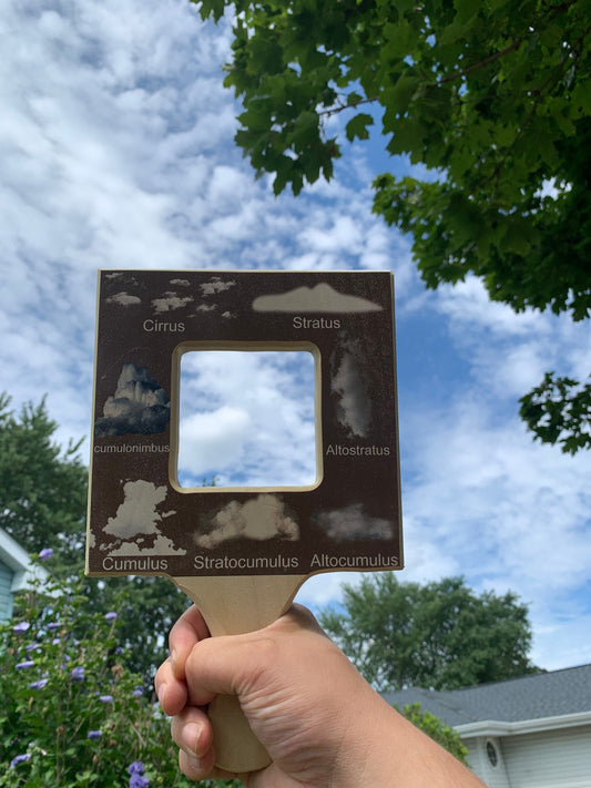 Nature guide finder, leaf finder, cloud viewer, cloud identification guide, nature guide frame, homeschooling materials, Montessori toy