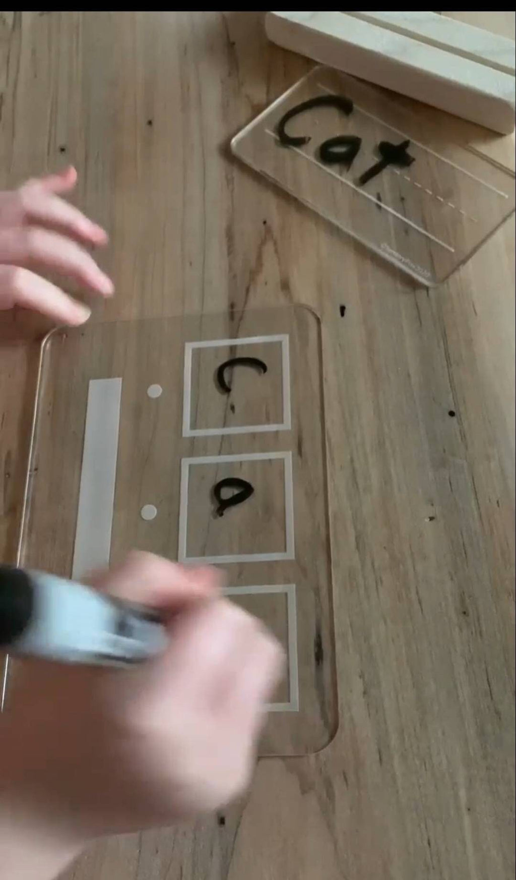 Dry erase CvC word building board, acrylic CVC board, educational spelling material, word building board, learn to spell activity