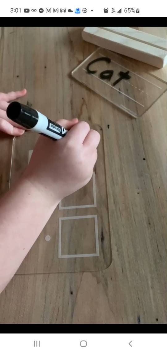 Dry erase CvC word building board, acrylic CVC board, educational spelling material, word building board, learn to spell activity