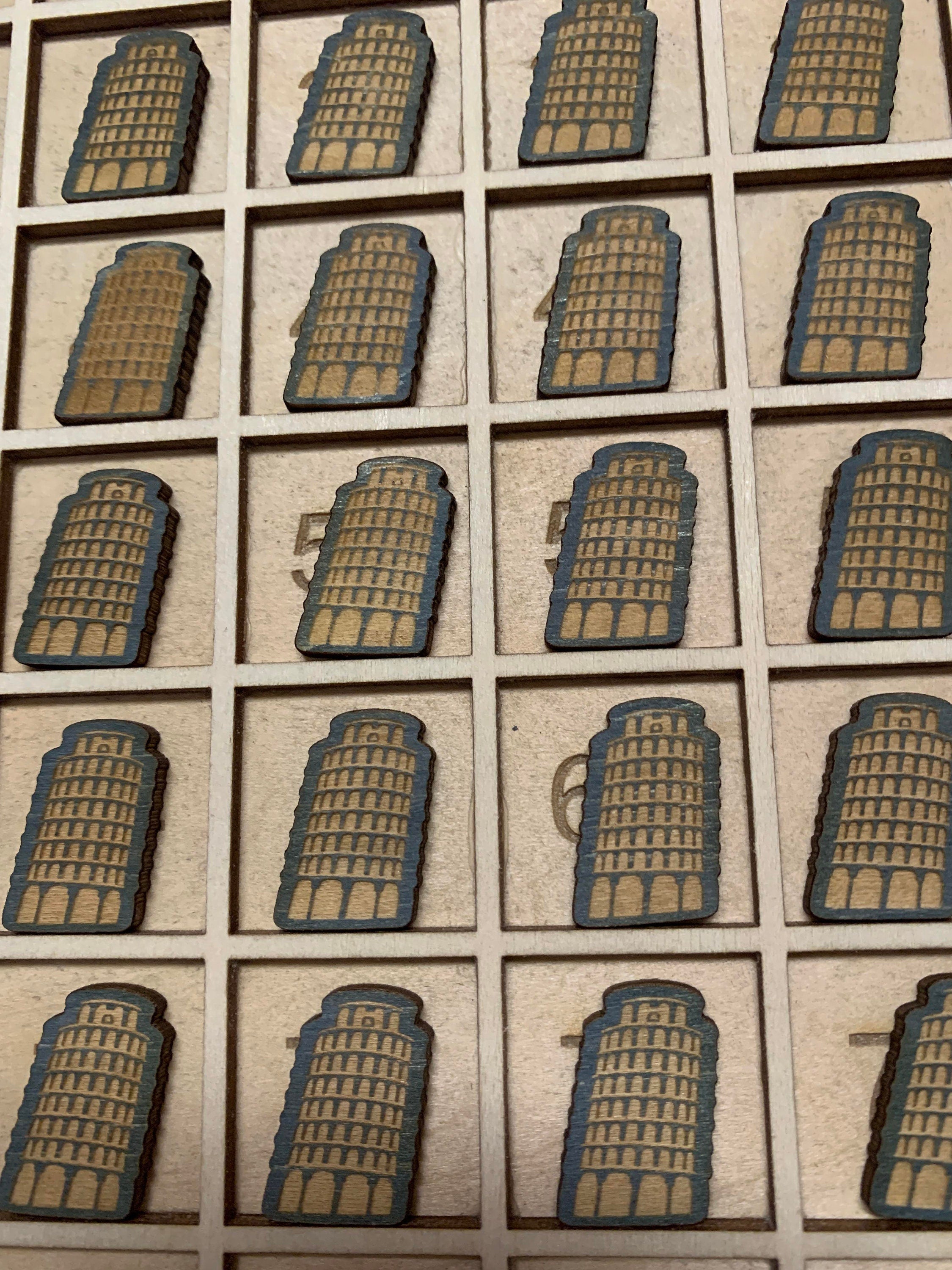 100 world monument counters, taj mahal, eifel tower, collusseum loose parts, big ben manipulatives, statue of liberty landmarks 100 board