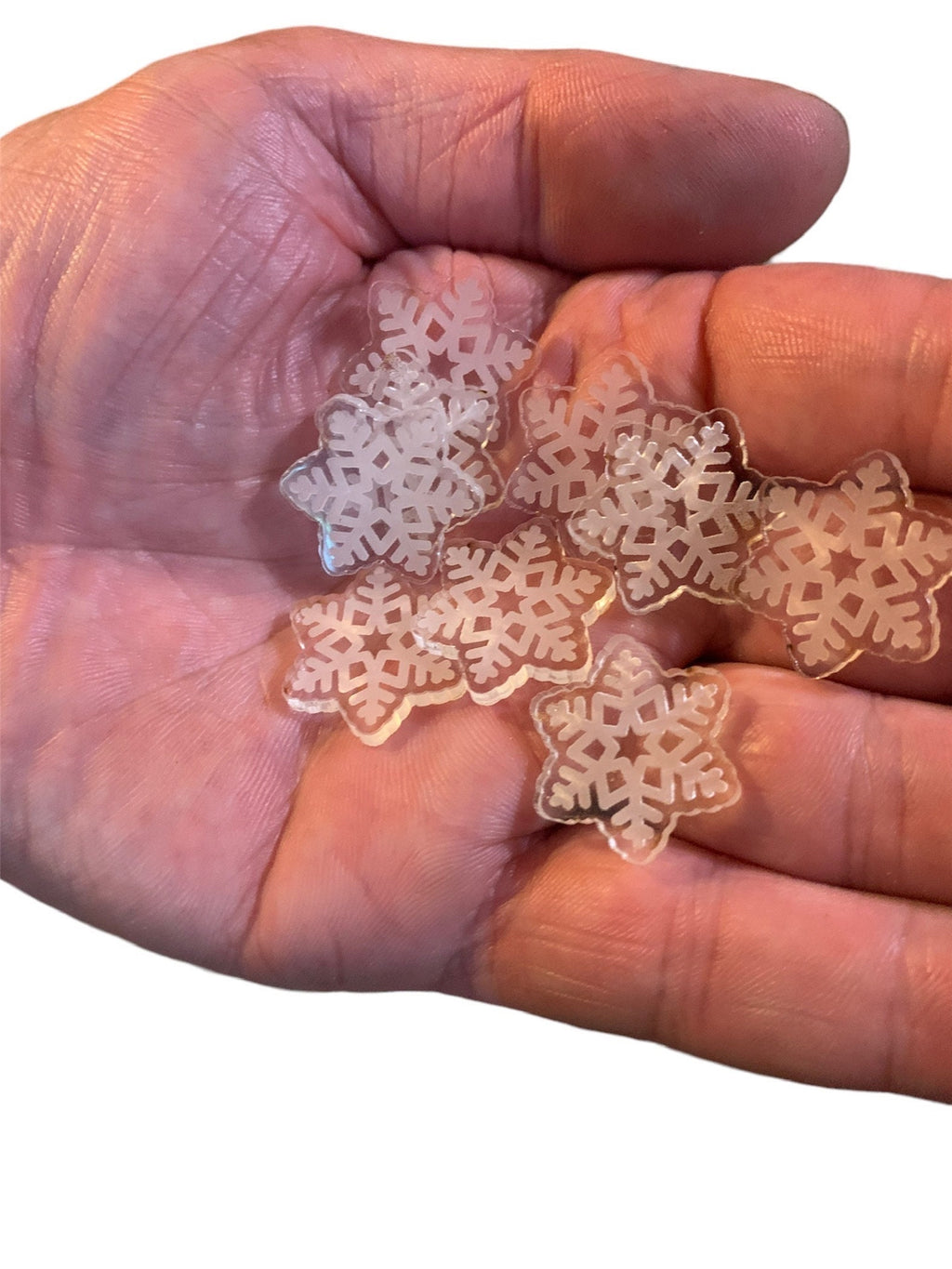 50/100 Acrylic snowflakes, acrylic maple leaves, acrylic counters, ,snowman counters, math manipulatives, counters, sunflowers, sensory fill