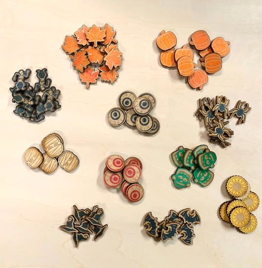 Fall, Halloween themed counters, math counters, wooden counters, manipulatives