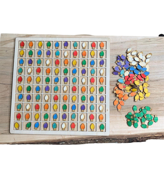 100 holiday lights math manipulatives, christmas lights sensory play fill, wooden counting tokens, 100 board counters, Hanukkah lights