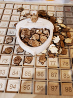 100 alphabet acorn counters loose parts manipulatives, 100 board counters, bag of acorns, sensory play, acorn tokens, montessori letters
