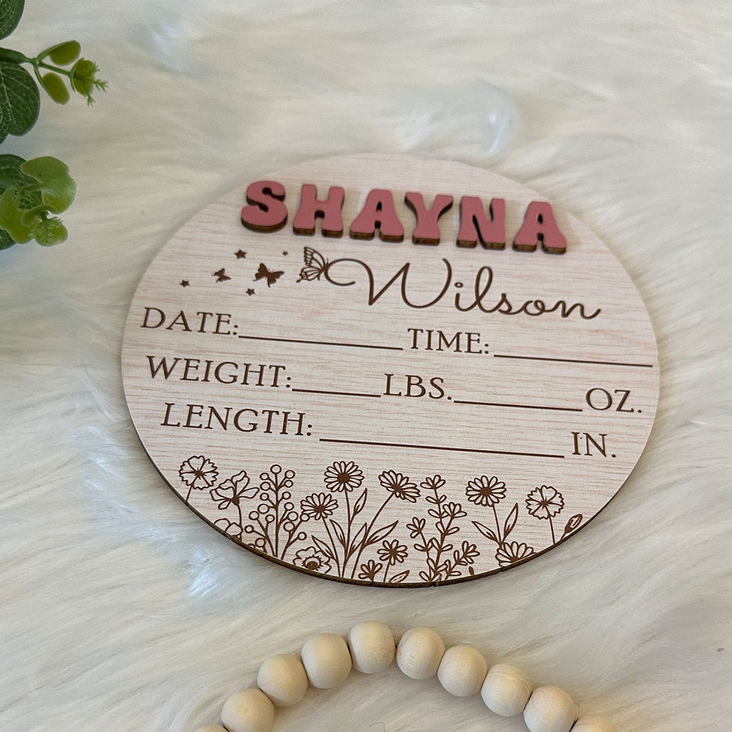 Personalized Baby Arrival Announcement Sign, Baby Name With Birth Stats Sign, Baby Name Reveal, Custom Baby Announcement, Sign For Hospital