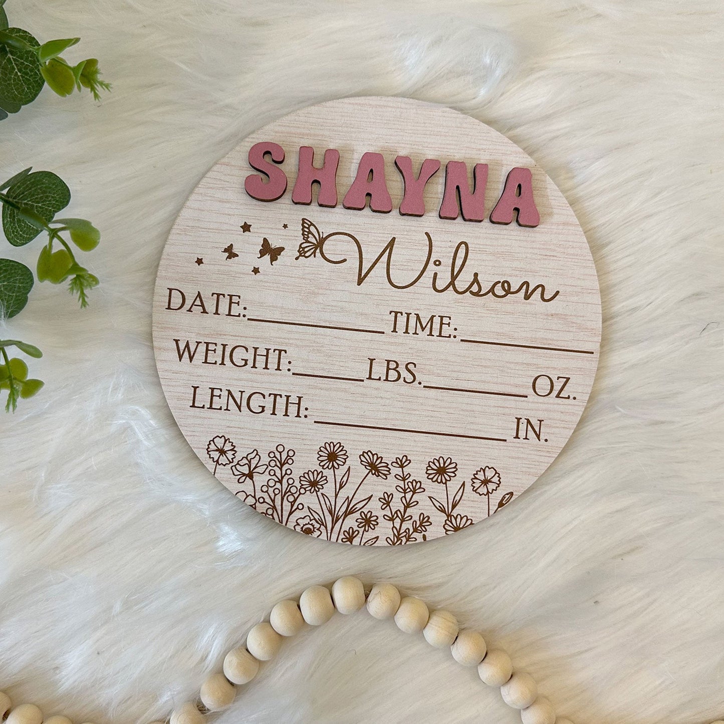 Personalized Baby Arrival Announcement Sign, Baby Name With Birth Stats Sign, Baby Name Reveal, Custom Baby Announcement, Sign For Hospital