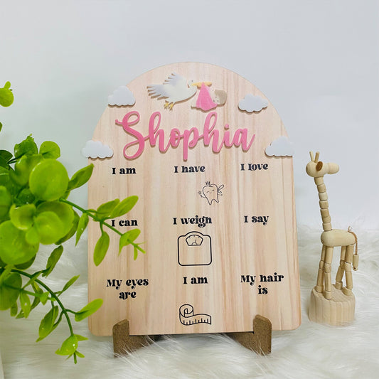 Personalized Baby Arch Baby Room Decor Decorative Frame Customized Wooden Frame For Boys And Girls Create Information About Your Baby