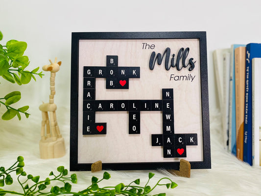 Personalized Mother's And Father's Day Gift Our Family, Personalized Child's Name, Wooden Frame For Room Decoration Gift For Grandpa,grandma