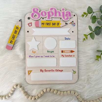 Personalized First Day Of School Sign 2025, First Day Of Kindergarten Sign, 1st Day Of Preschool, Back To School Sign, First And Last Day