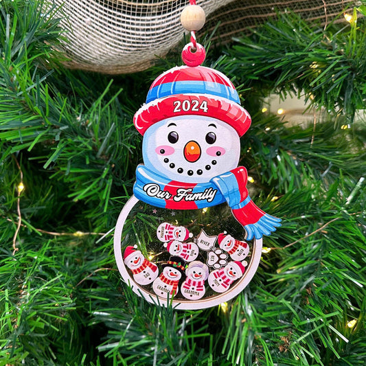 Personalized Snowman Family Christmas Ornament, Custom Family Ornament 2024, Christmas Tree Ornament, Family Ornament 2024 Christmas Gifts