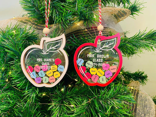 Personalized Teacher Christmas Ornament 2024, 4d Shake Apple Teacher Gifts, Teacher Ornament 2024, Teacher Appreciation Thank You Gifts