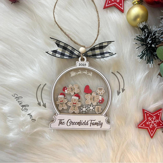 Personalized Gingerbread With Hat Family Christmas Ornament, Custom Family Ornament 2025, 4d Customized Cookie Ornament Gift For Christmas