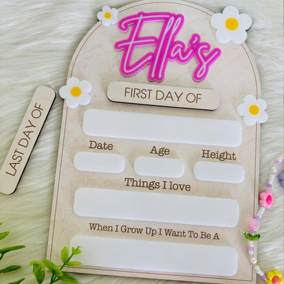 First & Last Day Of School Interchangeable Sign, First Day Of School Sign, School Photo Props, Back To School Sign