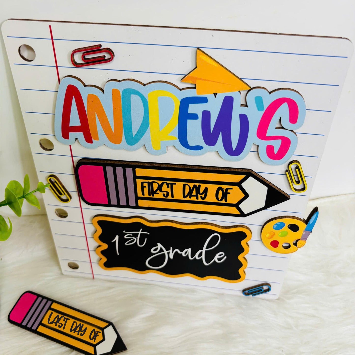 Personalized First Day Of School Sign, 1st Day Of Preschool, Back To School Sign, First And Last Day Sign, Interchangeable Magnetic Sign