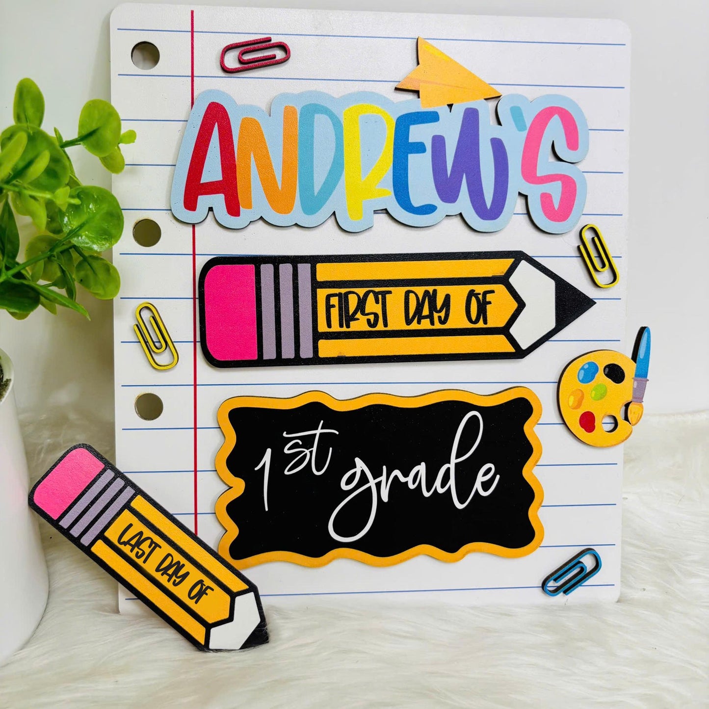 Personalized First Day Of School Sign, 1st Day Of Preschool, Back To School Sign, First And Last Day Sign, Interchangeable Magnetic Sign