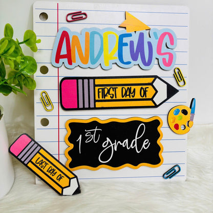 Personalized First Day Of School Sign, 1st Day Of Preschool, Back To School Sign, First And Last Day Sign, Interchangeable Magnetic Sign