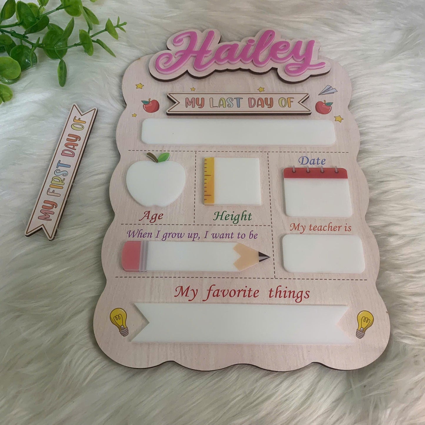 Personalized First Day Of School Sign 2025, Last Day Of School Sign, Name Sign, Back To School Sign, 1st Day Of School Kindergarten Board