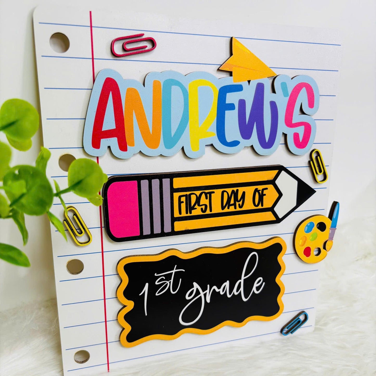 Personalized First Day Of School Sign, 1st Day Of Preschool, Back To School Sign, First And Last Day Sign, Interchangeable Magnetic Sign