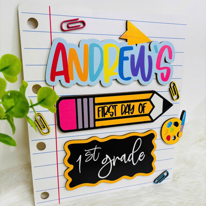 Personalized First Day Of School Sign, 1st Day Of Preschool, Back To School Sign, First And Last Day Sign, Interchangeable Magnetic Sign
