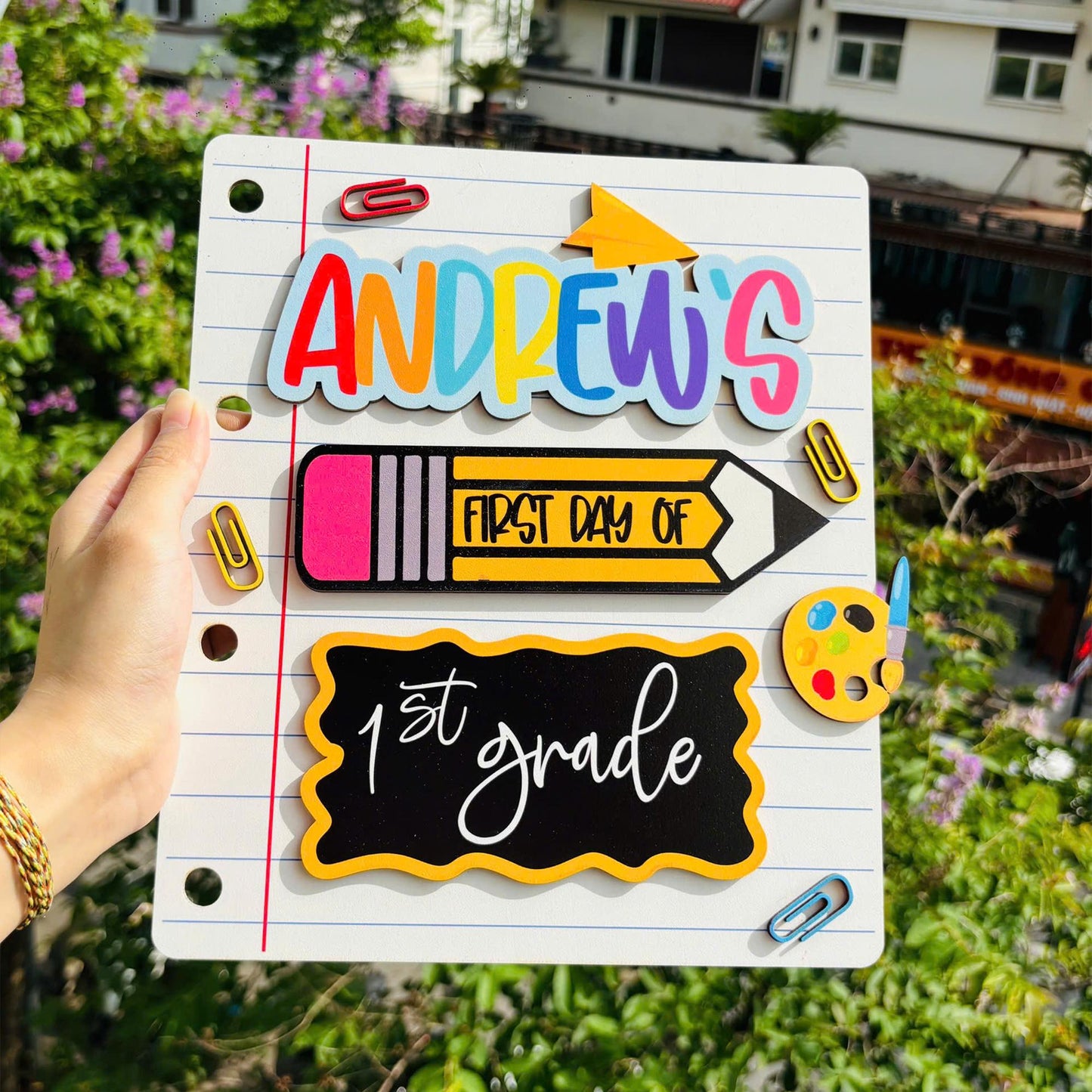 Personalized First Day Of School Sign, 1st Day Of Preschool, Back To School Sign, First And Last Day Sign, Interchangeable Magnetic Sign