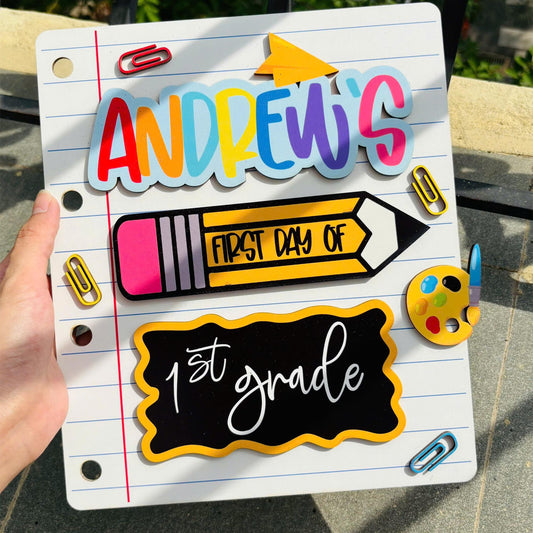 Personalized First Day Of School Sign, 1st Day Of Preschool, Back To School Sign, First And Last Day Sign, Interchangeable Magnetic Sign