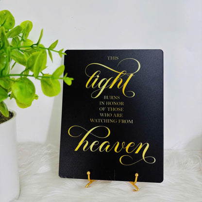 This Light Burns Wedding Acrylic Sign, Memorial In Loving Memory, Personalized Memorial Plaque