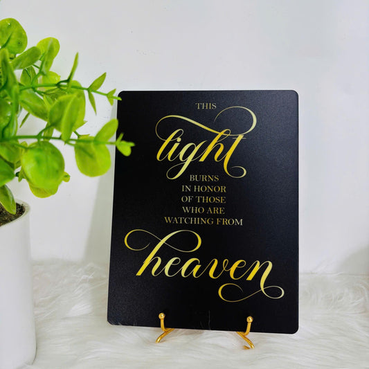 This Light Burns Wedding Acrylic Sign, Memorial In Loving Memory, Personalized Memorial Plaque