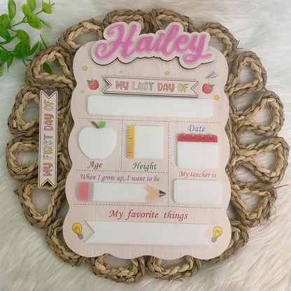 Personalized First Day Of School Sign 2025, Last Day Of School Sign, Name Sign, Back To School Sign, 1st Day Of School Kindergarten Board