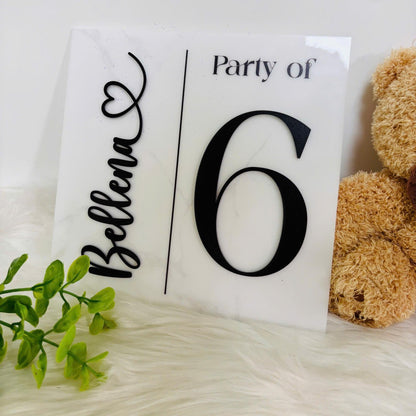 Custom Family Party Of 4, 3, 5, 6 Acrylic Sign, Personalized Farmhouse Decor Gift, Housewarming Gift With 3d Name