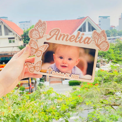 Personalized First Birthday Picture Frame Party Favor Magnet, Baptism Favors, 1st Birthday Favors, Custom Baptism Photo Frame Magnet