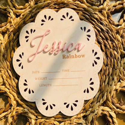 Custom Baby Announcement Sign,  Birth Stats Sign, Birth Announcement Gift, 3d Baby Name Sign, Baby Sign