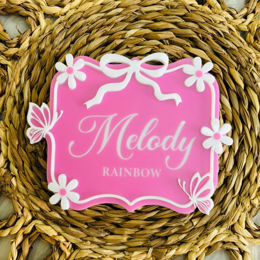 Personalized Acrylic Bow Baby Name Sign, Birth Announcement Sign, Hospital Newborn Photo Prop, Pearl Coquette Baby Sign For Baby