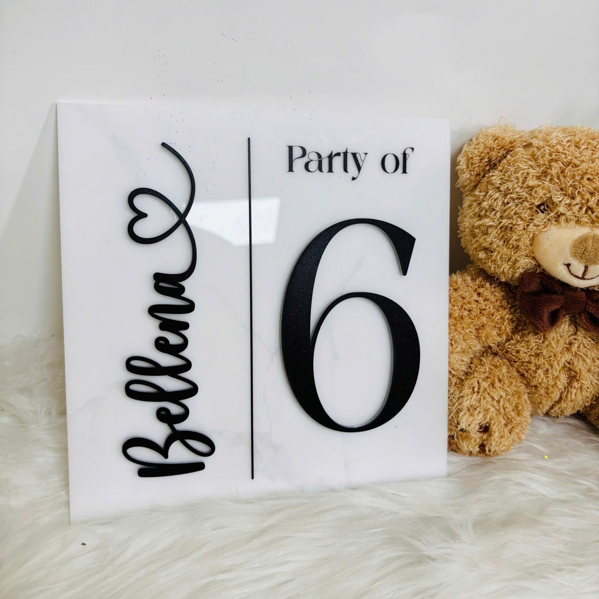 Custom Family Party Of 4, 3, 5, 6 Acrylic Sign, Personalized Farmhouse Decor Gift, Housewarming Gift With 3d Name