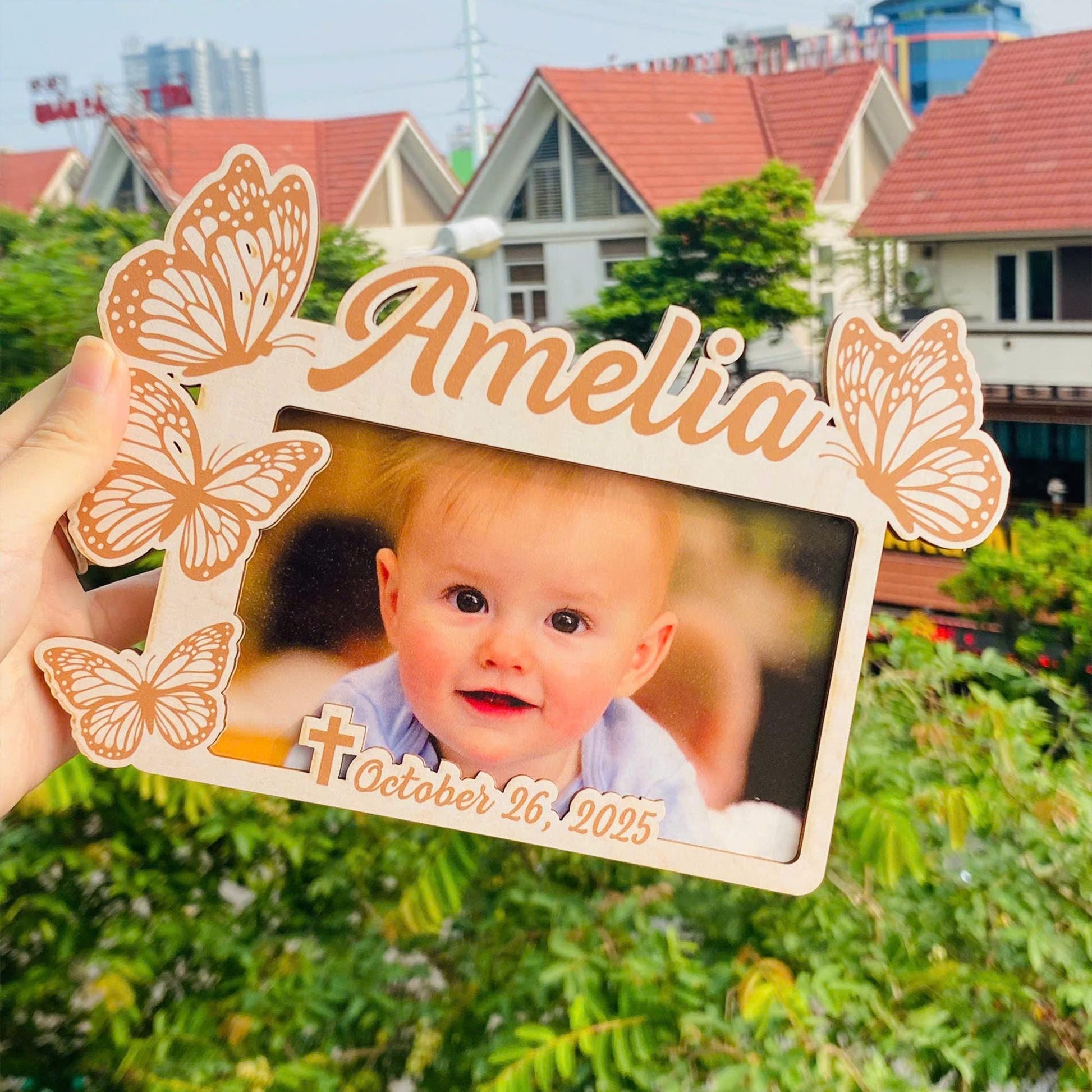 Personalized First Birthday Picture Frame Party Favor Magnet, Baptism Favors, 1st Birthday Favors, Custom Baptism Photo Frame Magnet