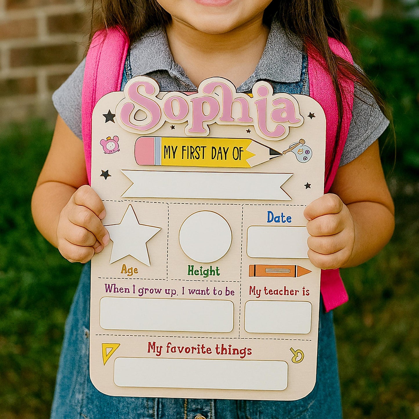 Personalized First Day Of School Sign 2025, First Day Of Kindergarten Sign, 1st Day Of Preschool, Back To School Sign, First And Last Day
