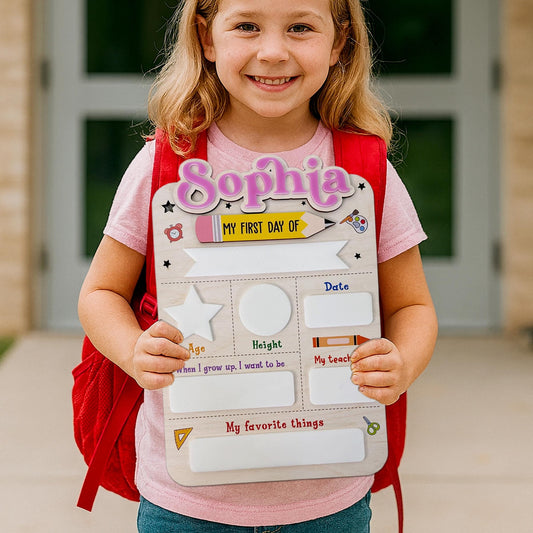 Personalized First Day Of School Sign 2025, First Day Of Kindergarten Sign, 1st Day Of Preschool, Back To School Sign, First And Last Day