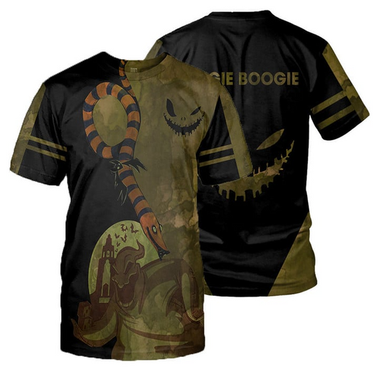 Nightmare Before Christmas Oogie Boogie Vintage Camo T-shirt, Oogie Boogie 3d All Over Printed T-shirt, Spooky Oogie Boogie Tshirt