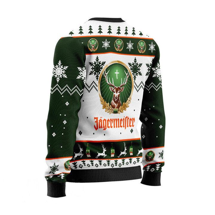 Jagermeister Ugly Christmas Sweater, Jagermeister Logo Christmas Ugly Sweater, All Over Printed Xmas Ugly Sweater, Holiday Crew Neck Ugly Sweater