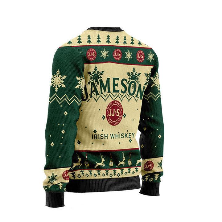 Jameson Irish Whiskey Ugly Christmas Sweater, Jameson Irish Whiskey Ugly Sweater, All Over Printed Xmas Ugly Sweater, Holiday Crew Neck Ugly Sweater