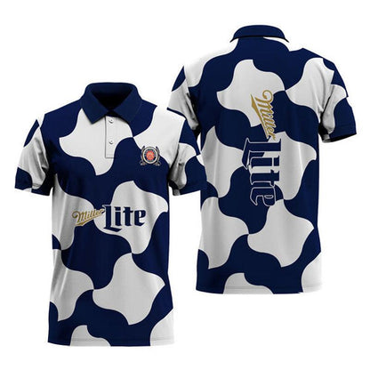 Miller Lite Stand Out Golf Club Polo Shirt, Miller Lite 3d All Over Print Polo Shirts, Miller Lite Beer Logo 3d Printed Men's Polo Shirt