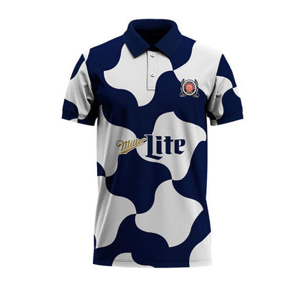Miller Lite Stand Out Golf Club Polo Shirt, Miller Lite 3d All Over Print Polo Shirts, Miller Lite Beer Logo 3d Printed Men's Polo Shirt