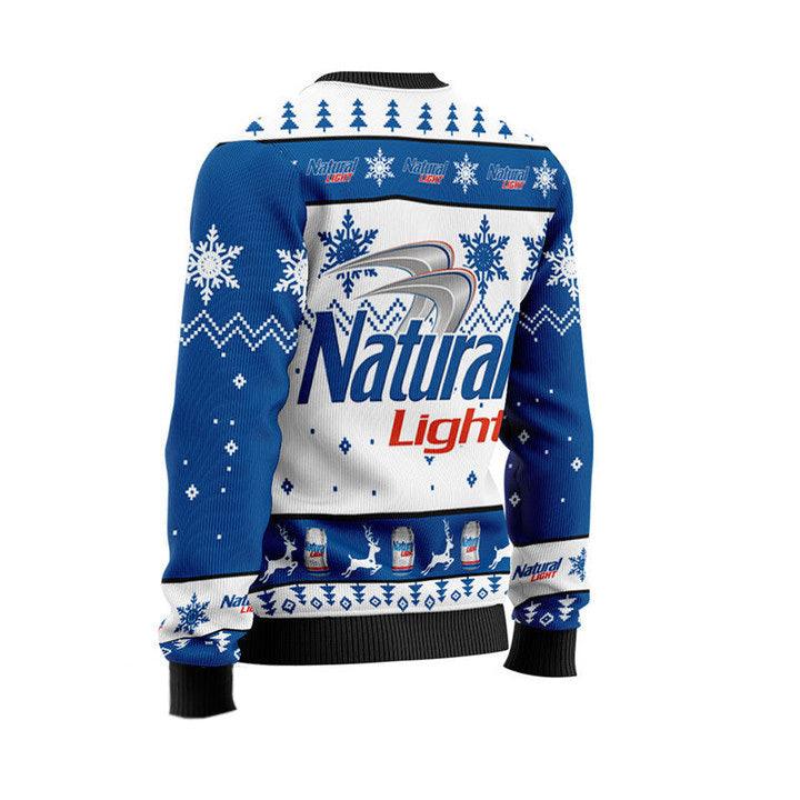 Natural Light Beer Ugly Christmas Sweater, Natural Light Beer Christmas Ugly Sweater, Natural Light Logo Printed Xmas Holiday Crewneck Ugly Sweater