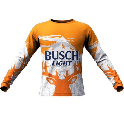 Personalized Busch Light Logo Deer Hunting Ugly Christmas Sweater, Busch Light Buck Head Ugly Sweater, Busch Light Crewneck Knitted Ugly Sweater